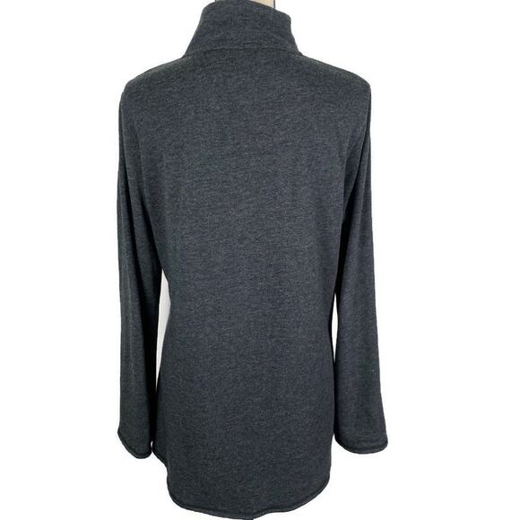 Artisians 1/2 Zip Embroidered Pullover Fleece Tunic Dark Gray Sweater Sz Medium - Picture 3 of 11